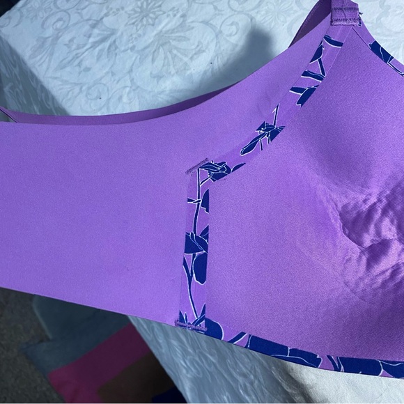 KNIX Wing Woman Contour Bra Violet Magnolia Sz 5 38 40 Wireless Bralette Floral - Picture 5 of 14